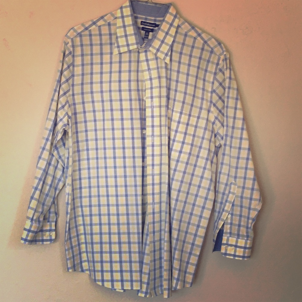 Yellow and blue dress shirt